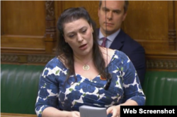 资料照:英国下议院外交事务委员会主席凯恩斯(Alicia Kearns)