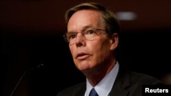 现任美国驻华大使尼古拉斯·伯恩斯2021年10月20日在一场国会听证会上作证(路透社)