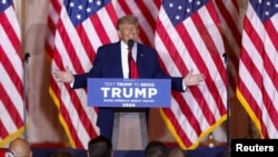 美国前总统特朗普2022年11月15日正式宣布参选2024年总统大选。(路透社)