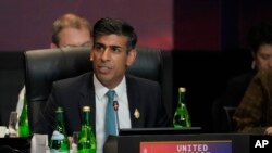 英国首相苏纳克在巴厘岛出席G20峰会。(2022年11月15日)