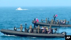 资料照:台湾海军在南部高雄举行演习。(2024年1月31日)