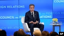 2023年6月28日,美国国务卿布林肯在纽约外交关系委员会发表讲话。(美联社照片)