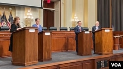 美国国会众议院中国特设委员会召开辩论会邀请专家学者就对华贸易政策进行辩论。(美国之音记者李逸华摄)