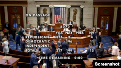 美国国会众议院2024年6月14日以217票对199票通过《2025年国防授权法》。(院会视频截图)