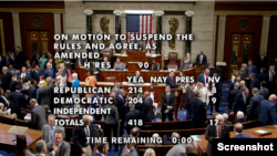 美国国会众议院2023年4月25日一致通过决议案,呼吁中国尽快释放美国公民马克·斯威丹(Mark Swidan)。(院会视频截图)
