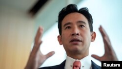 Move Forward Party Leader Pita Limjaroenrat speaks during an interview with Reuters in Bangkok, Thailand, July 18, 2023.