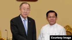 စစ်ကောင်စီအကြီးအကဲဗိုလ်ချုပ်မှူးကြီးမင်းအောင်လှိုင်နှင့် ကုလသမဂ္ဂအတွင်းရေးမှူးချုပ် (ဟောင်း)၊ The Elders အဖွဲ့၏ ဒု-ဥက္ကဋ္ဌ မစ္စတာ ဘမ်ကီမွန်းတို့ နေပြည်တော်တွင် တွေ့ဆုံ (ဧပြီ ၂၄၊ ၂၀၂၃)