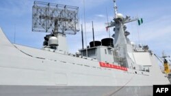 中国海军一艘战舰2023年7月4日访问尼日利亚(资料照)。