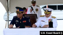 Buổi lễ chuyển giao tàu lớp Hamilton của Tuần duyên Mỹ cho Việt Nam hôm 25/5/2017.