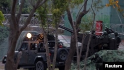 台湾军队在台东举行军演。(2024年1月31日)