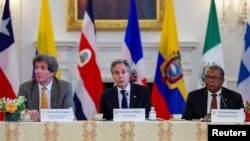 美国国务卿安东尼·布林肯(Antony Blinken) 2024年7月17日在华盛顿国务院主持美洲经济繁荣伙伴关系部长级会议并发表讲话。