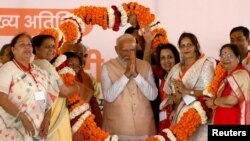Thủ tướng Ấn Độ Narendra Modi tranh cử tại Meerut, Ấn Độ, ngày 31/3/2024.