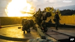 台湾国防部发布的照片显示,台湾军人在马祖岛进行年度汉光军演。(2024年7月24日)