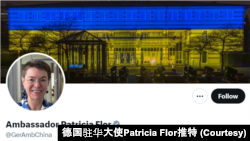 德国驻华大使傅融(Patricia Flor)的社媒X截图