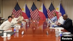 美国国防部奥斯汀与到访的菲律宾总统小马科斯举行会谈。(路透社2023年5月3日)