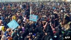 巴基斯坦俾路支社区民众在西南部港口城市瓜达尔示威,要求更大权利。(2024年7月28日)