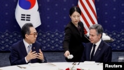 美国国务卿安东尼·布林肯(Antony Blinken)2024年3月18日在首尔与韩国外长赵兑烈(Cho Tae-yul)会晤。