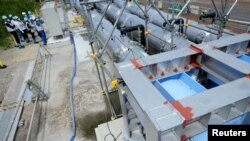 日本福岛第一核电站的核处理水排放系统。(2023年8月27日)