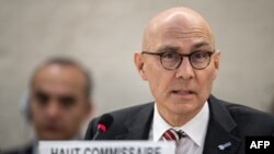 联合国人权事务高级专员蒂尔克在日内瓦人权理事会第52次会议上讲话。(2023年3月6日)