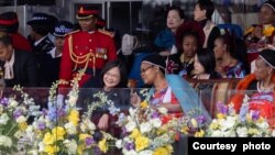 台湾总统蔡英文出席南部非洲国家斯威士兰(又译史瓦帝尼)国庆仪式。(2023年9月7日,台湾总统府提供)