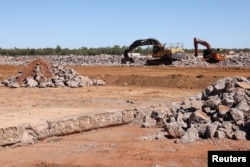 澳大利亚北领地凯瑟琳镇附近的澳大利亚皇家空军廷德尔基地施工现场。(2024年7月17日)