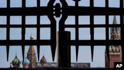 瓦格纳兵变后莫斯科的红场被封闭。(2023年6月25日)