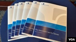 美国智库传统基金会发布“美国为何支持台湾”报告。(2024年3月28日,美国之音锺辰芳拍摄)