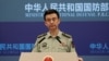 中国国防部发言人吴谦在北京的记者会上。(2023年8月31日)