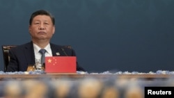 资料照:中国领导人习近平在哈萨克斯坦首都阿斯塔纳出席上海合作组织峰会。(2024年7月4日)