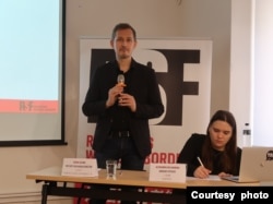 无国界记者组织(RSF)位于台北的东亚办事处执行长艾玮昂(Cédric Alviani) (美国之音特约记者李贤摄影)。