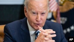 资料照片:美国总统拜登在白宫打击芬太尼会议上讲话。(2023年11月21日)