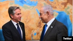 美国国务卿布林肯和以色列总理内塔尼亚胡2024年5月1日在耶路撒冷总理办公室会面。