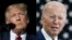 Mantan Presiden Donald Trump, kiri, dan Presiden Joe Biden, kanan. Biden dan Trump sedang mempersiapkan untuk kembali mencalokan diri pada Pilpres 2024. (Foto: AP)