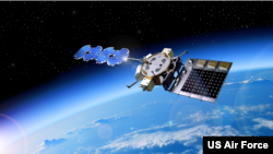 空军研究实验室阿拉克涅轨道飞行实验的艺术概念图。 (图片/AFRL)