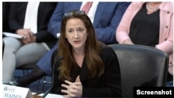 美国国家情报总监埃夫丽尔·海恩斯(Avril Haines)2024年5月15日出席美国国会参议院情报委员会听证会(参议院情报委员会视频截图)