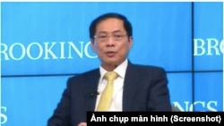 Ngoại trưởng Việt Nam Bùi Thanh Son phát biểu tại Viện Brookings hôm 26/3 năm 2024