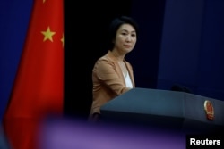 中国外交部发言人毛宁在北京的新闻发布会上。(2023年6月21日)