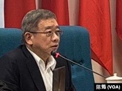 台湾展望与探索杂志社特约研究员郭瑞华。(陈筠摄)