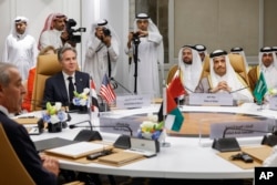 美国国务卿布林肯在沙特首都利雅得出席美国-海湾阿拉伯国家合作委员会会议。(2024年4月29日)