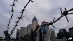 香港立法会全票通过根据《基本法》第23条订立的新的国家安全法案当天的香港金融区景色。(2024年3月19日)