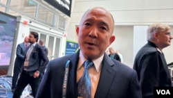 台湾海军司令唐华上将参加美国海军联谊会在马里兰州国家港举行的“海空天”年会。(2024年4月8日,美国之音锺辰芳拍摄)