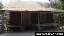 Sok Srey's house near Prek Takeo, where the canal is planned to be built, March 18, 2024.