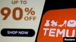 资料照:手机上Temu App和Temu的打折广告 (2023年4月26日)