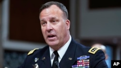 2023年3月16日,迈克尔·E·库里拉将军在华盛顿国会山举行的参议院委员会听证会上作证。