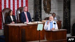 印度总理莫迪在美国国会向参众两院联席会议发表演讲。(2023年6月22日)