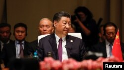 中国领导人习近平在约翰内斯堡出席金砖国家领导人峰会。(2023年8月23日)