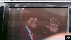 Former President Donald Trump leaves the Wilkie D. Ferguson Jr. U.S. Courthouse, June 13, 2023, in Miami.