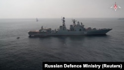 俄罗斯国防部2023年7月20日发布视频显示,俄海军无畏级反潜驱逐舰“崔布兹上将号”参加中俄联合“北方/互动-2023”军演。