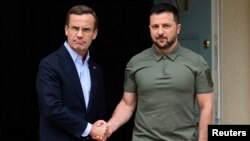 Ukrainian President Volodymyr Zelenskiy meets Swedish Prime Minister Ulf Kristersson