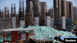 北京地铁的一处建筑工地。(2023年4月18日)